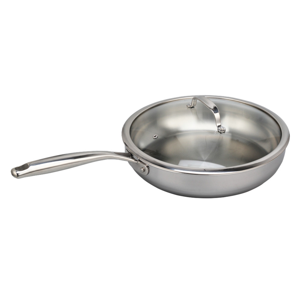 Triply Stainless Steel Frying Pan With Glass Lid — 2