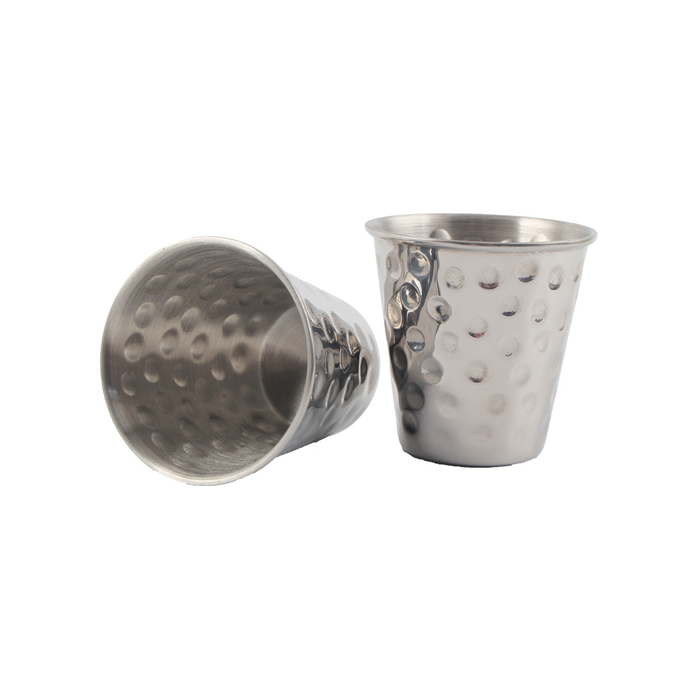 Stainless Steel Espresso Cups, Hammer Pattern Coffee Cups