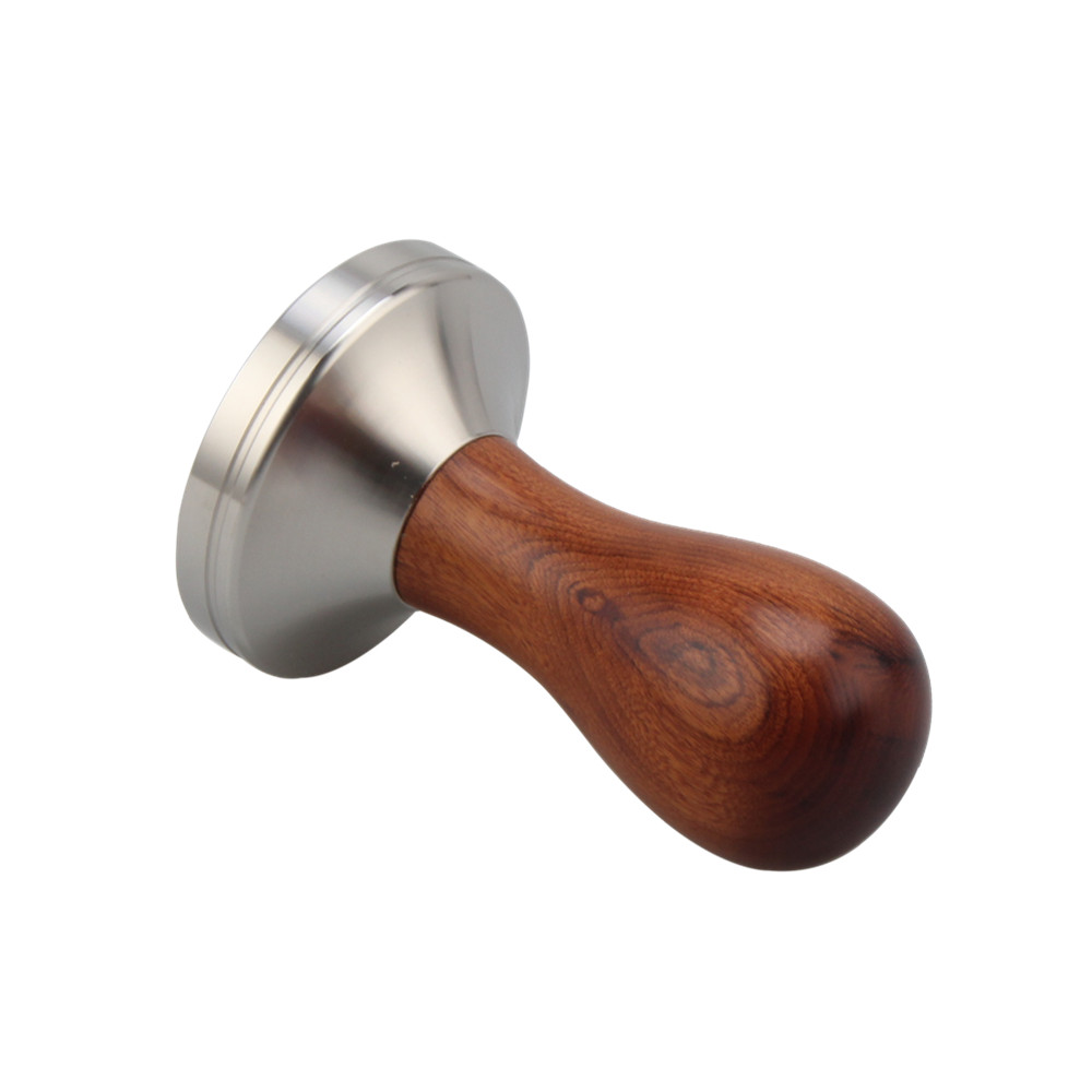 Stainless Steel Espresso Press With Wood Handle for Coffee Grounds — 4