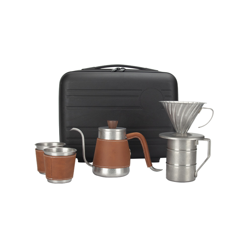 Pour Over Coffee Maker Set for Gift, Sharing Kettle Ideal for Anniversary Birthday Gift (5 Pcs Sets)
