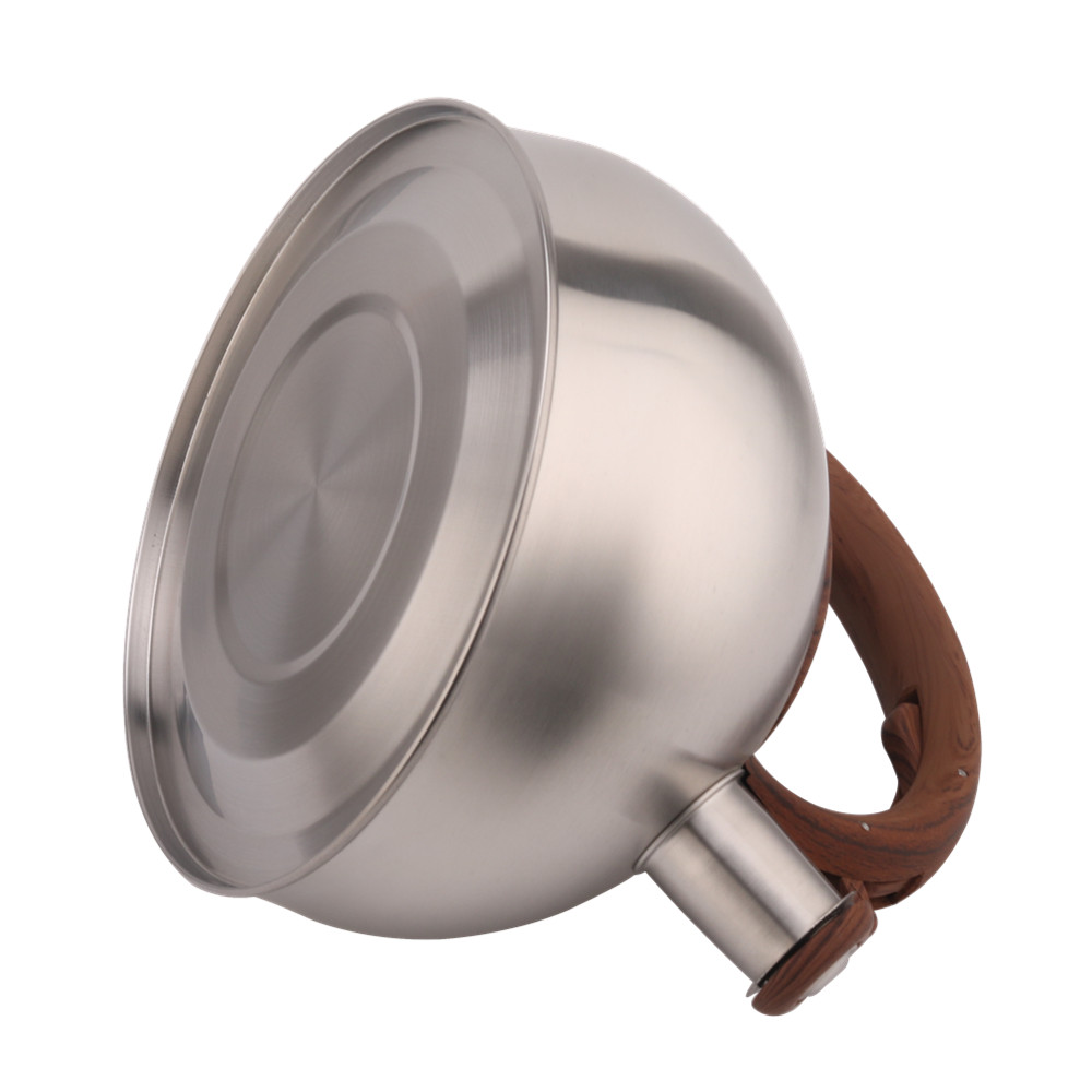 Kettle for Induction Hobs, Gas Hobs And Electric Hobs-Silver Colour With Wooden Handle — 6