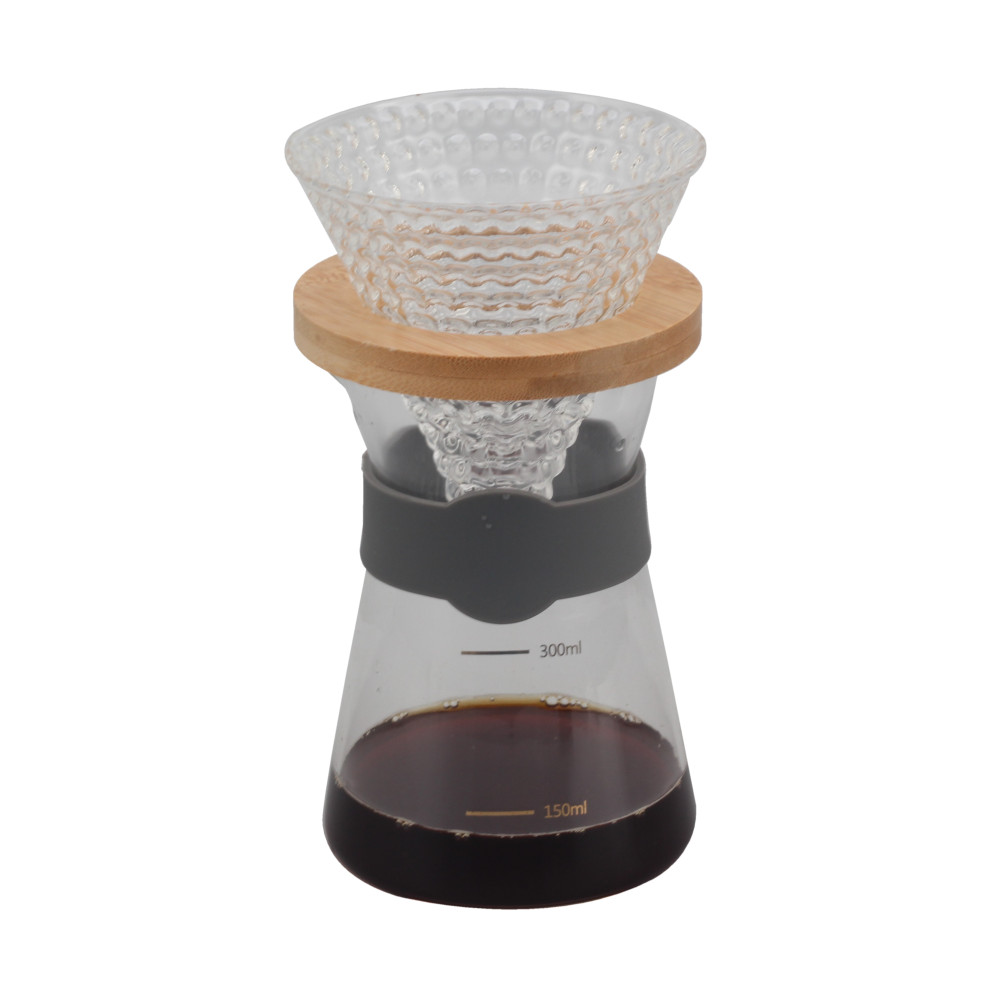 Borosilicate Glass Carafe With Filter, Drip Coffee Brewer Pour Over Set — 3