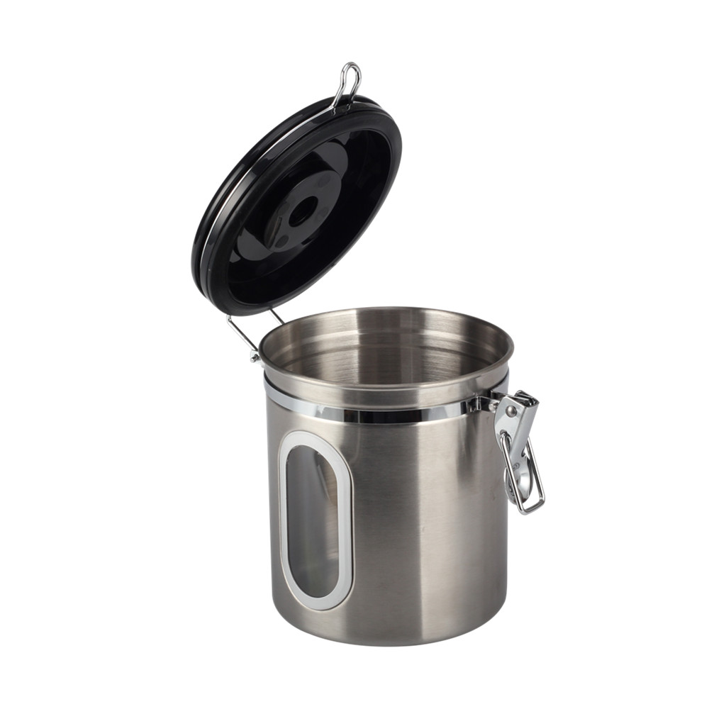 Coffee Canister With Window, Airtight Stainless Steel Kitchen Food Storage Container With Lids — 2
