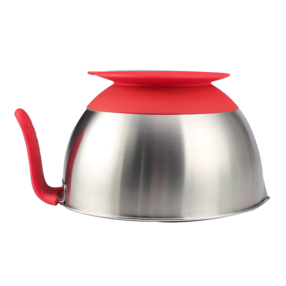 Stainless Steel Mixing Bowl With Suction Cup Silicone Bottom & Long Handle — 2