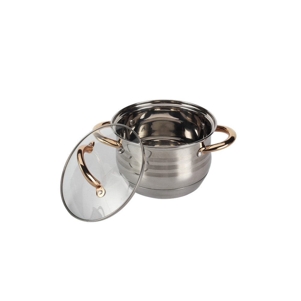 12pcs Stainless Steel Cookware Set Golden Handle — 2