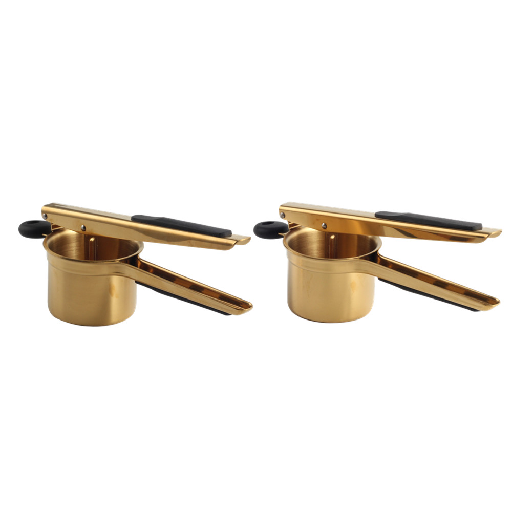 Potato Ricer Made Of Stainless Steel, Gold Color — 4