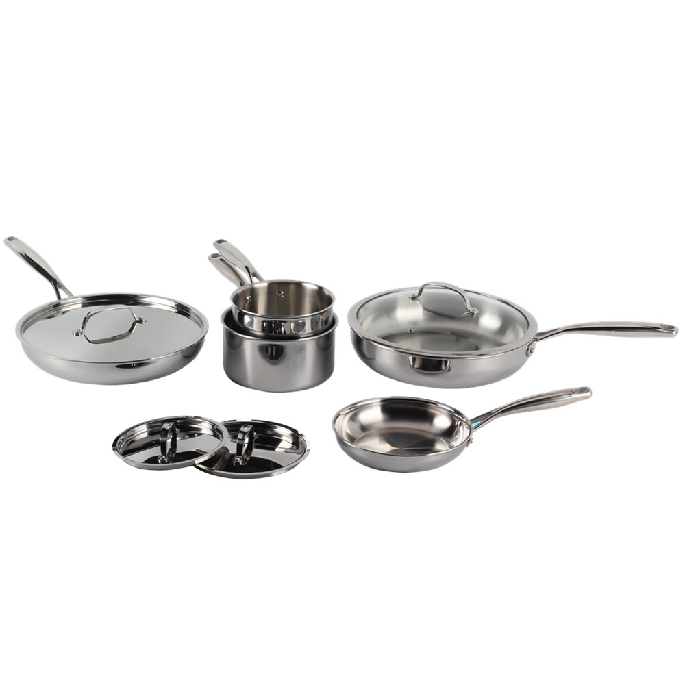 Whole-Clad Tri-Ply Stainless Steel Cookware Set — 4