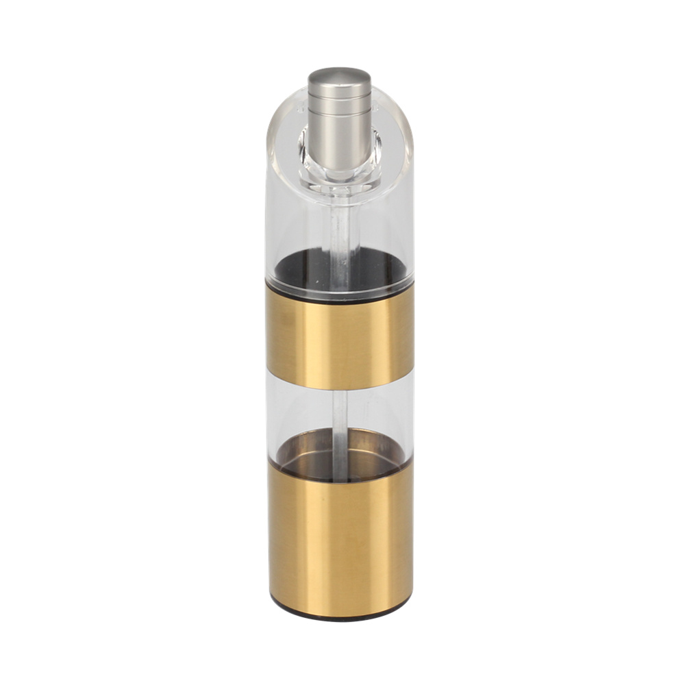 3 Pieces Salt And Pepper Mill, Manual Salt And Pepper Mill in Glass And Stainless Steel — 2