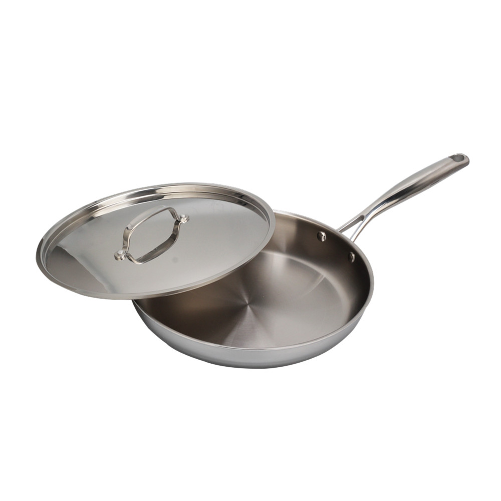 Triply Stainless Steel Frying Pan With Stainless Steel Lid — 4