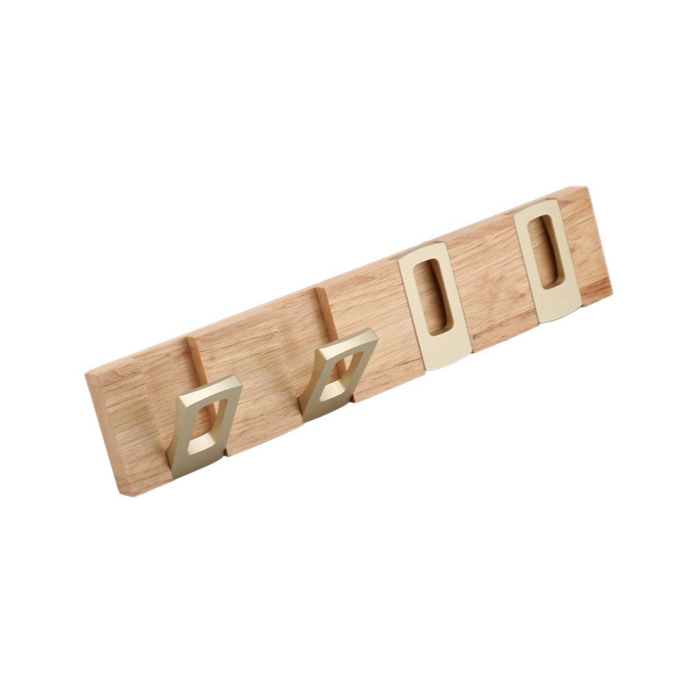 Modern Wooden Wall Mounted Hook, 4 Hooks for Hanging Clothes, Robes, Towels, Coats — 4
