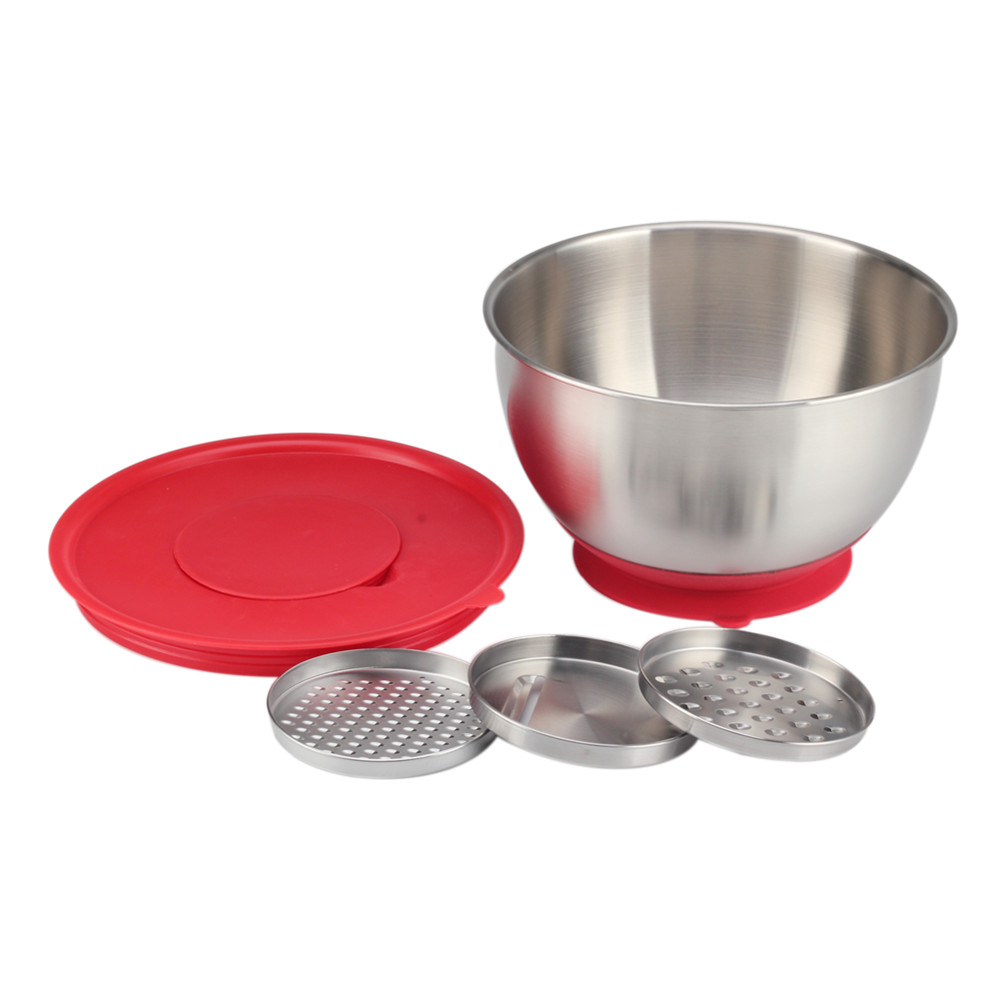 Stainless Steel Mixing Bowl With 3pcs Graters — product information