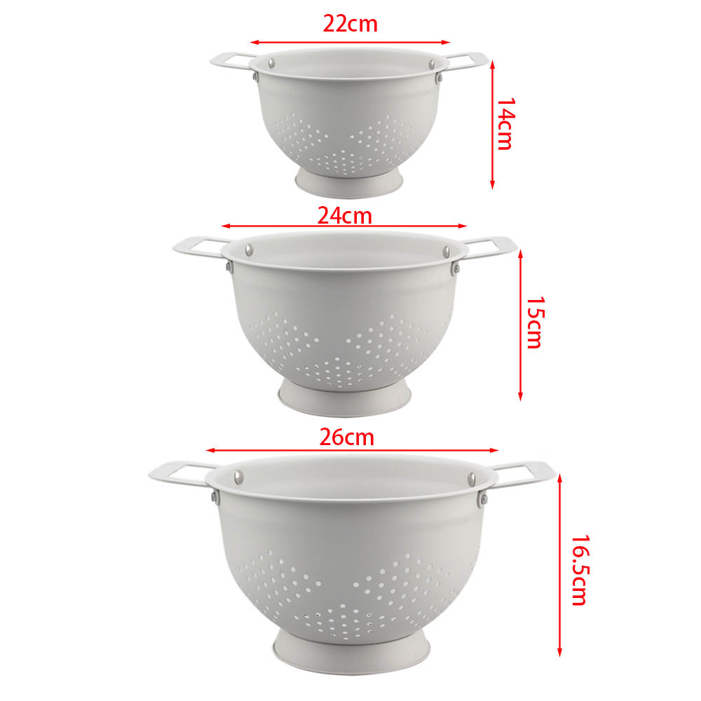 Morden Design White Stainless Steel Colander — product information