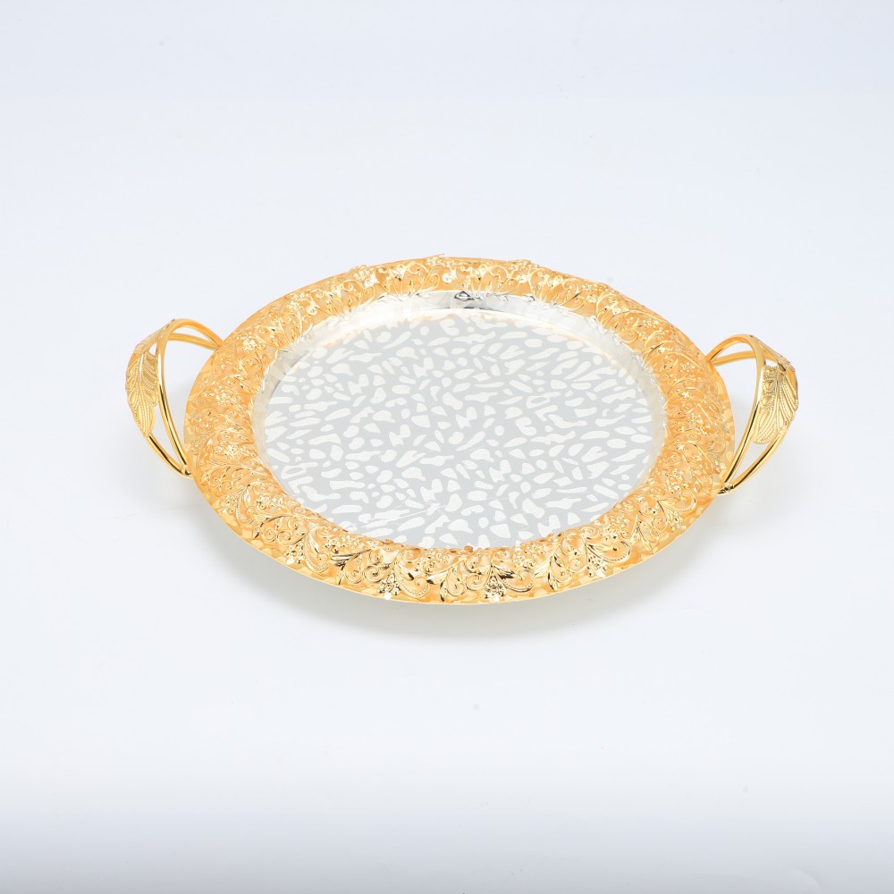 Gold Coffee Tea Serving Tray Decorative, Table Decor Tray, Centerpiece Tray, Dining Table Tray — 2