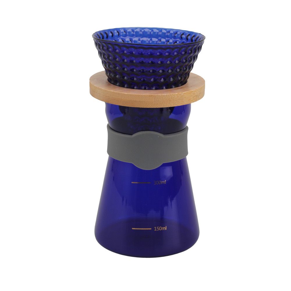 Coffee Dripper With Wood Collar, Drip Coffee Brewer Pour Over Set