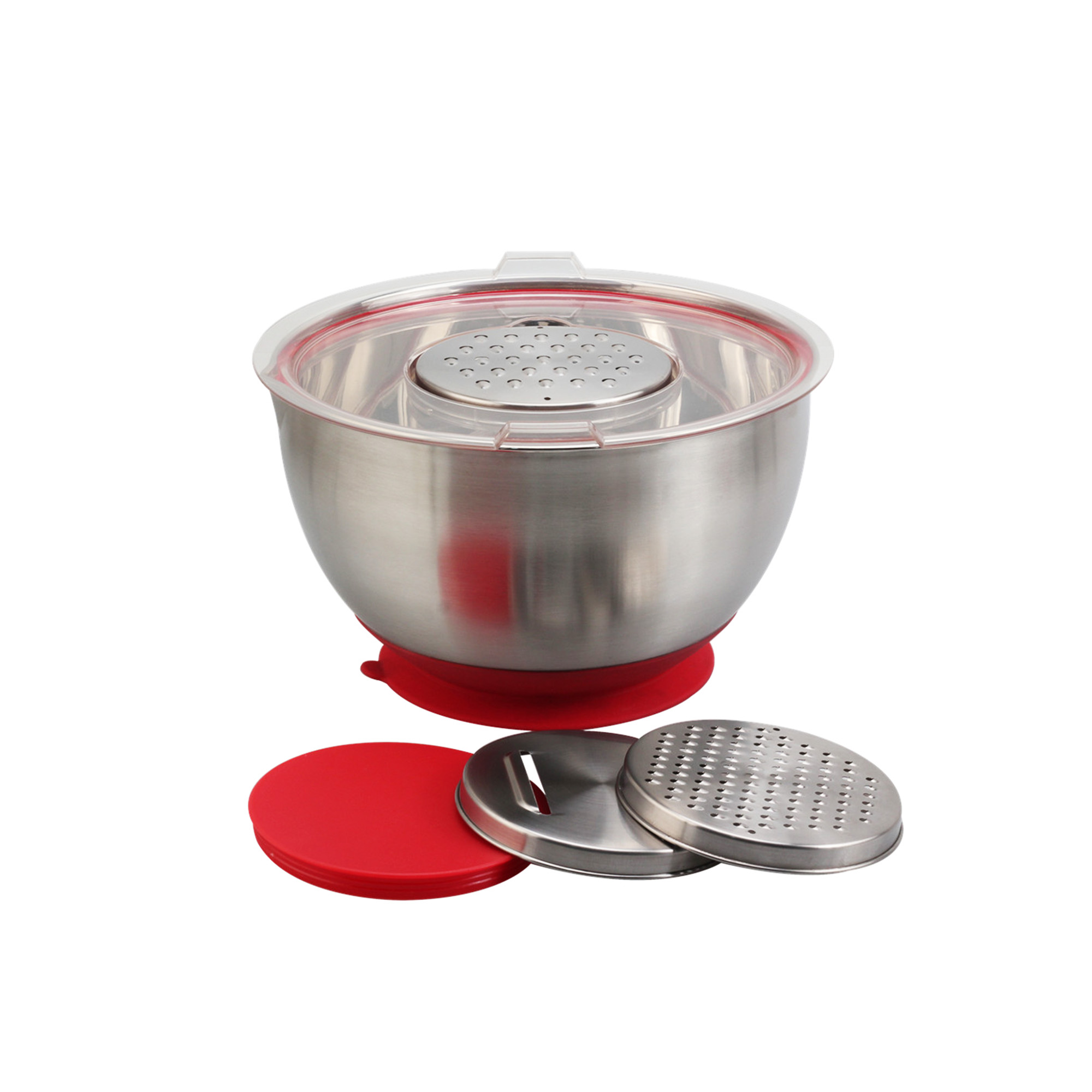 Suction Bottom Bowl, Mixing Bowl With 3pcs Graters