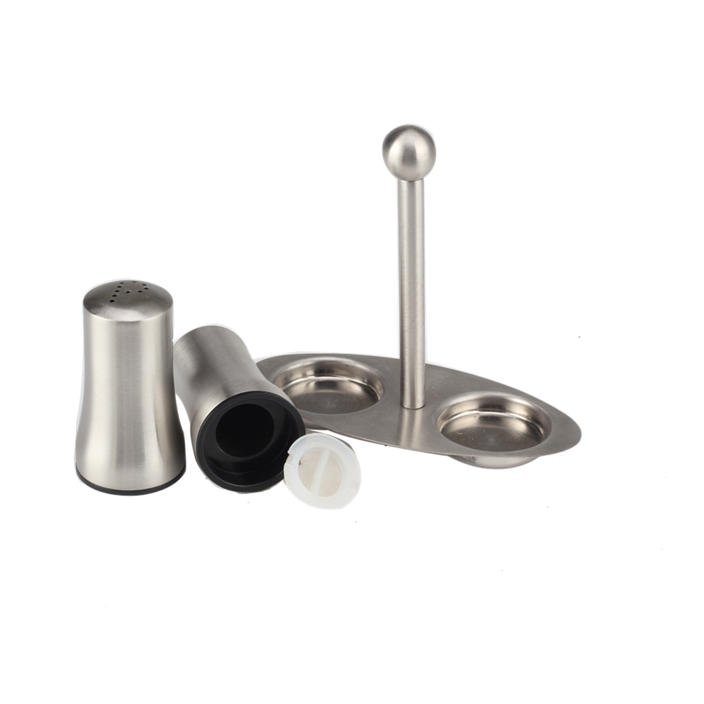 2 Pcs Salt Pepper Shakers Set, Salt Dispenser With Holder — 3