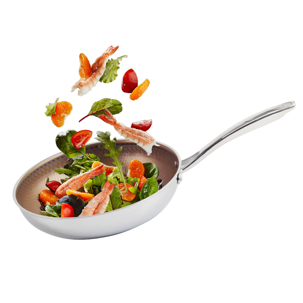 Stainless Steel Nonstick Frying Pan With Honeycomb for Kitchen Cooking — product information