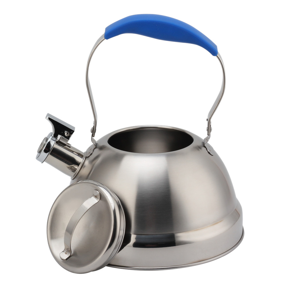 Stainless Steel Whistling Kettle - Tea Kettle for Stove - Blue Handle — product information