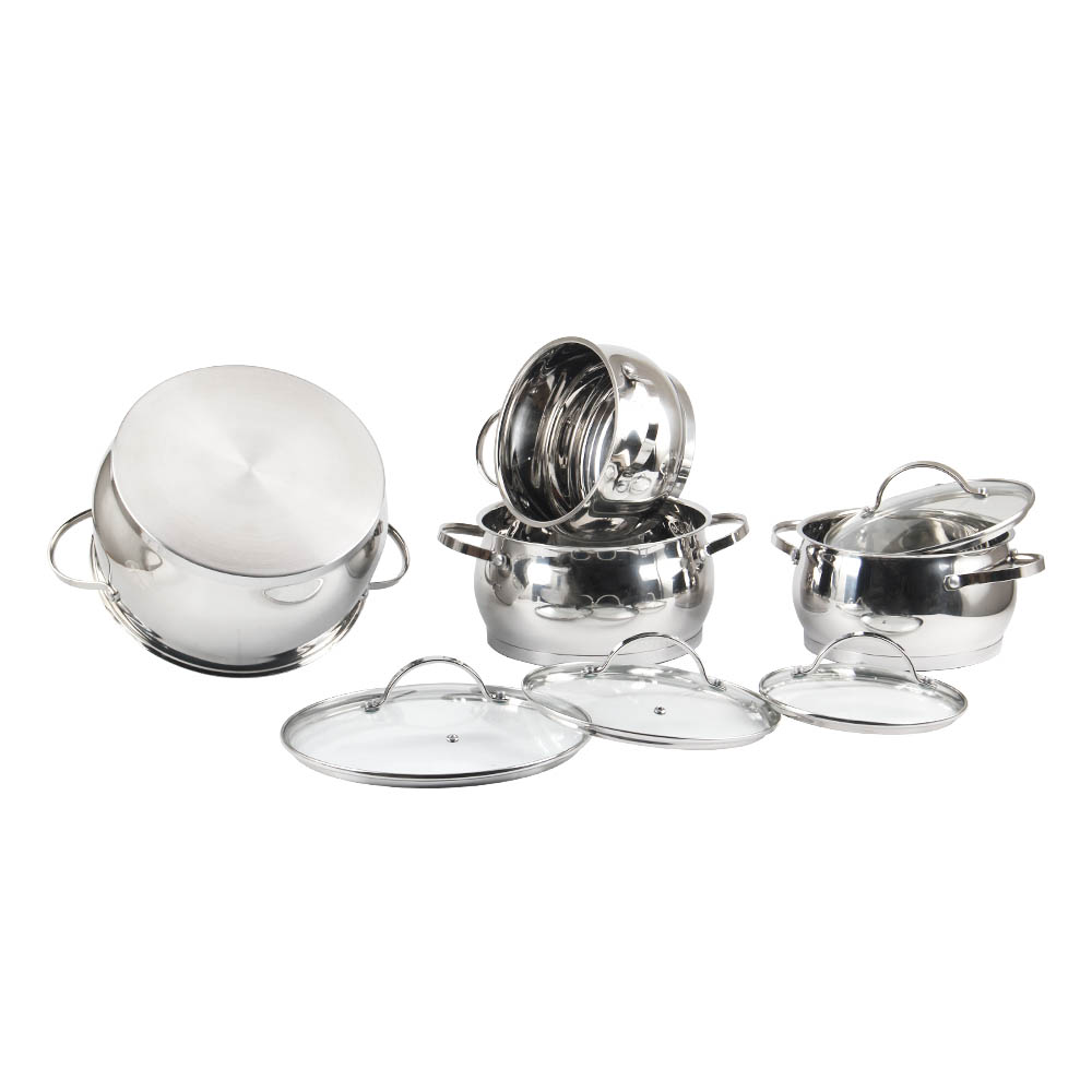 Modern Stainless Steel Stock Pot With Glass Lid — product information