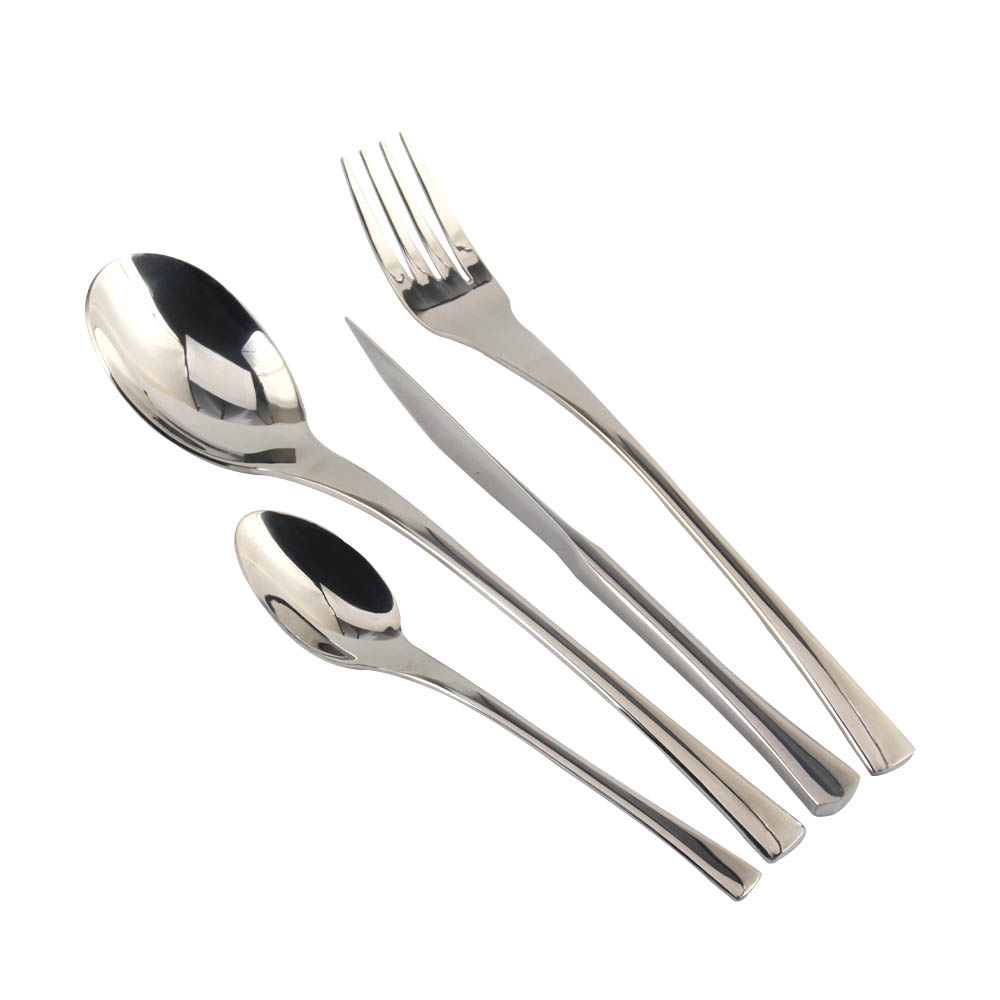 Dinner Forks/Spoons/Knives, Square Edge & Mirror Polished, Dishwasher Safe — 5