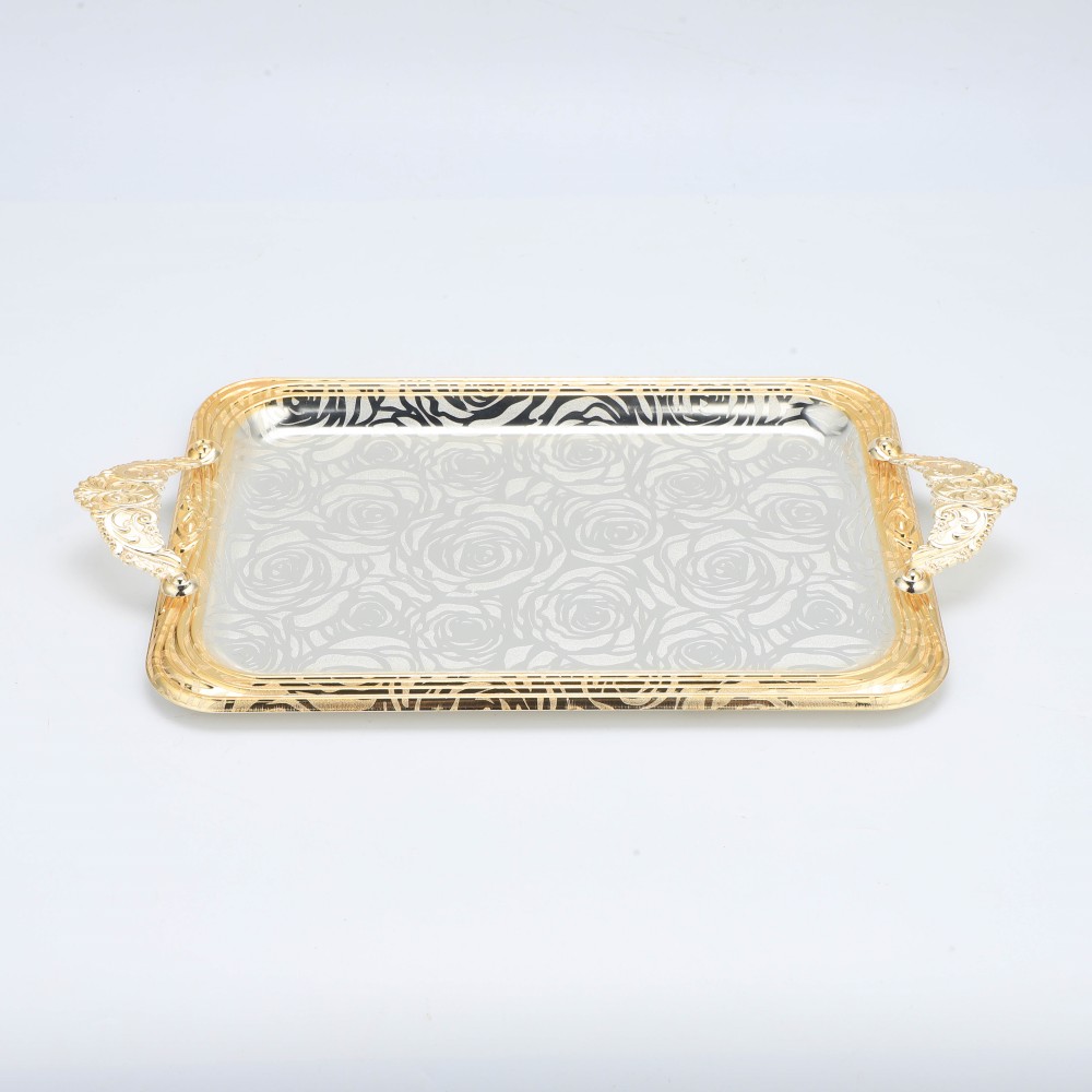 Lace Rectangular Iron Tray Pattern Double Color — 2