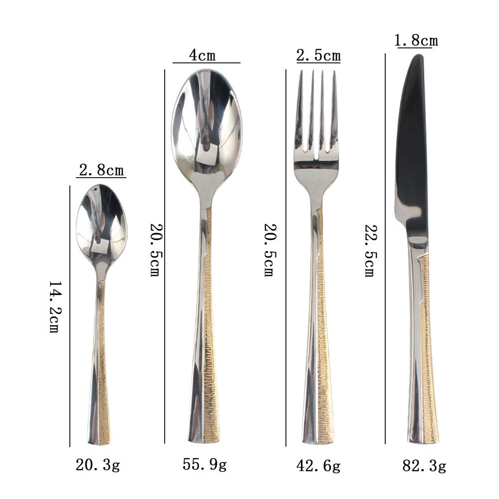 Stainless Steel Flatware Set,Fine Flatware Set with Serving Utensils, Dishwasher Safe (65, Gold Accent) — product information