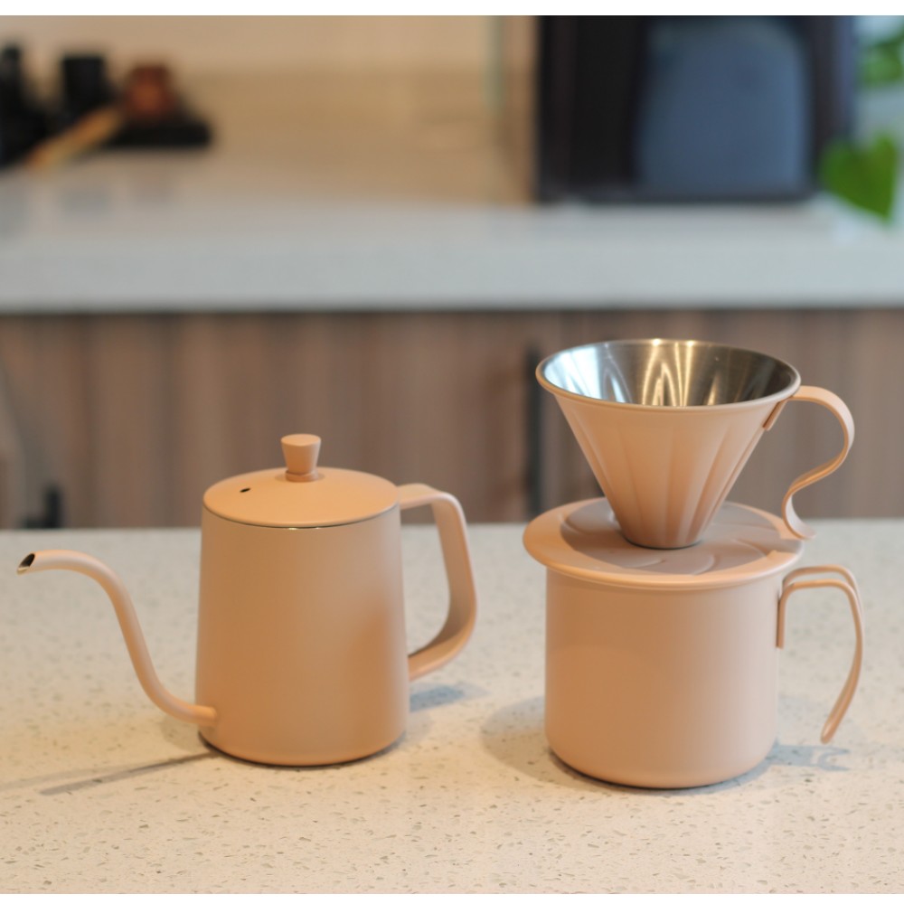 Stainless Steel Coffee Kettle Set, Portable Pour Over Coffee Maker Set, — product information