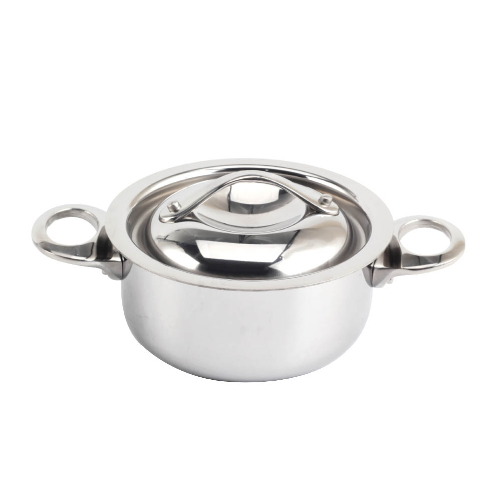 Silver Triply Mini Stainless Steel Sauce Pot With Cover — product information