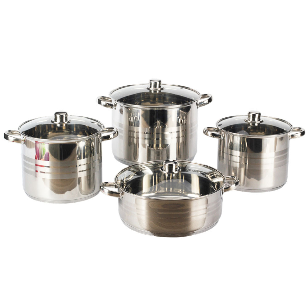 8pcs Stainless Stock Pot — 3