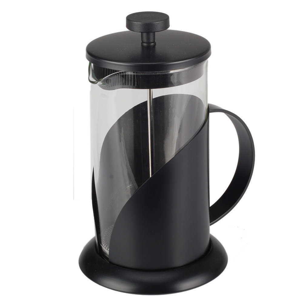 Matt Black Glass Stainless Steel Coffee Press 1L — product information