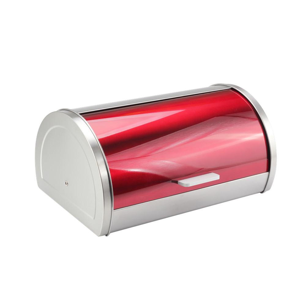 Metal Bread Box Set - Roll Up Cover Bread Storage Container with Stainless Steel Body for Kitchen Organizer — 2