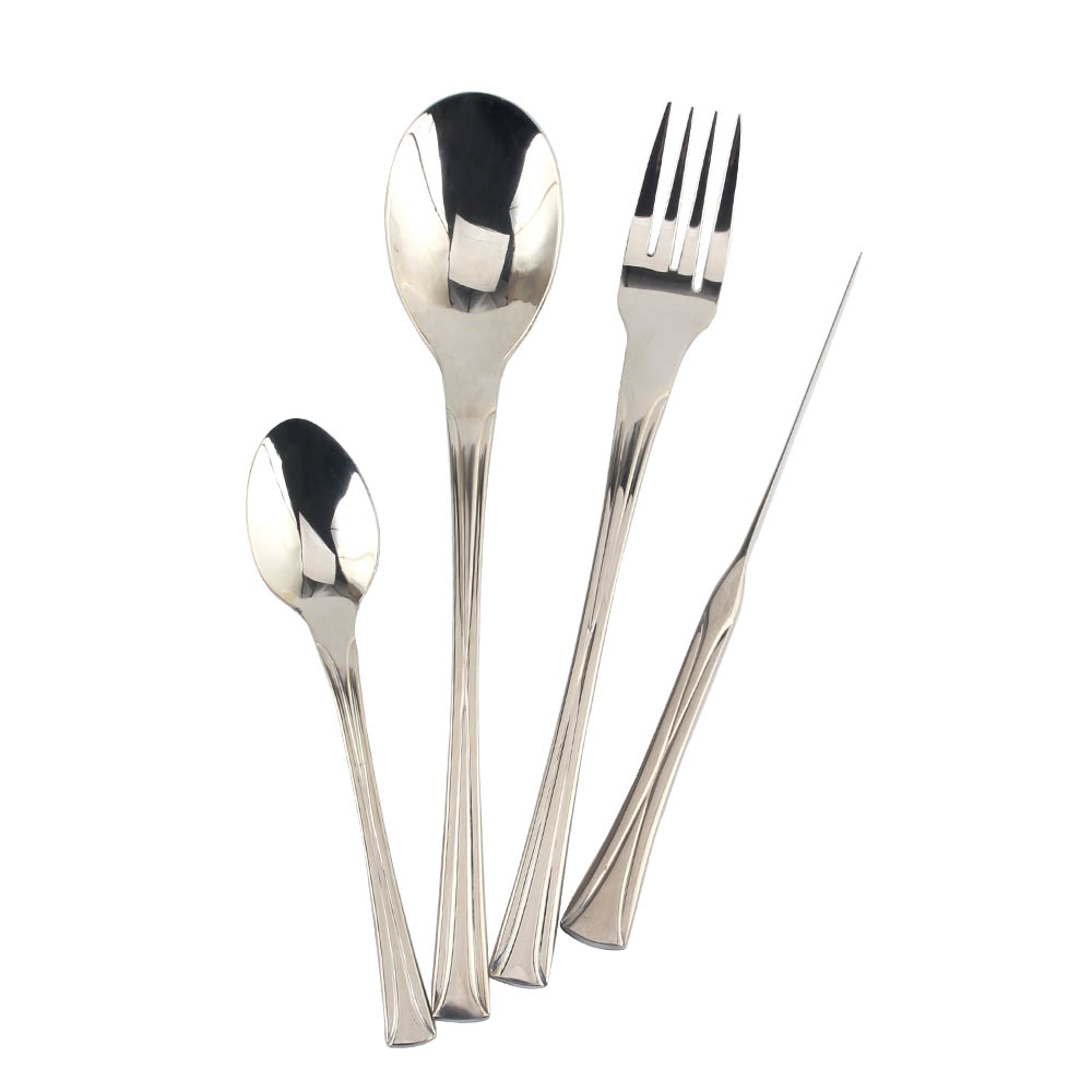 Stainless Steel Mirror Polished Cutlery Set Include Forks Spoons Knives, Mirror Polished Tableware Set — 4