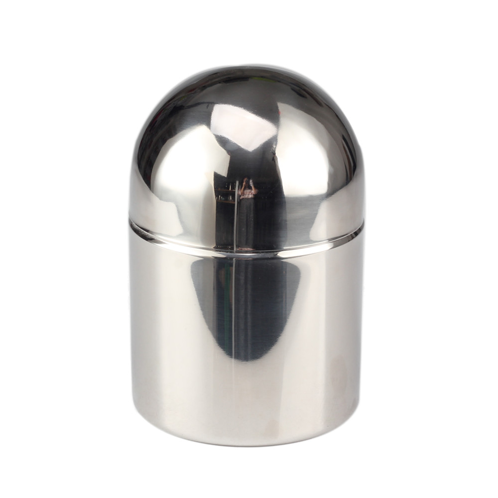 Stainless Steel Garbage Bin With Swing Lid, Small Countertop Trash Can for Home, Office, Kitchen — 3