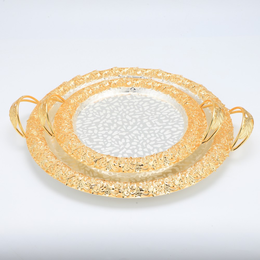 Gold Coffee Tea Serving Tray Decorative, Table Decor Tray, Centerpiece Tray, Dining Table Tray — 6