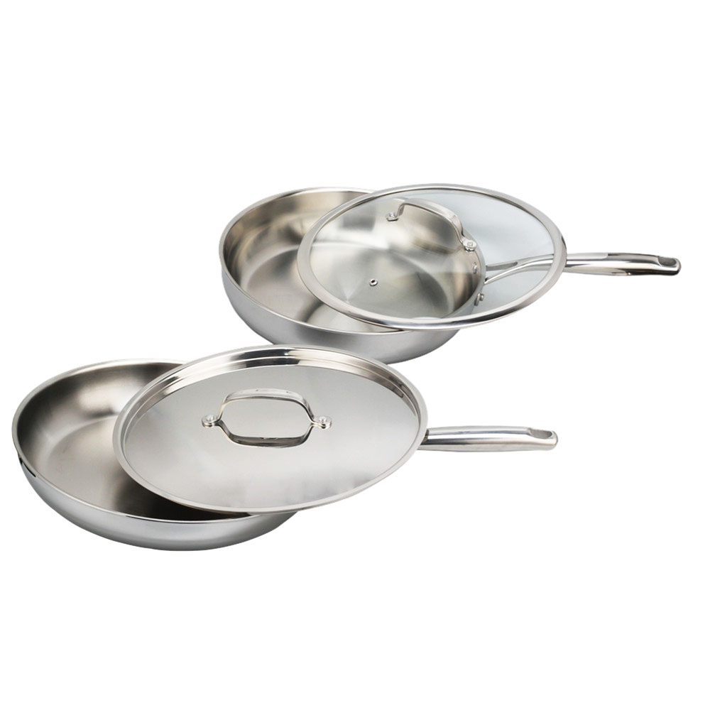 Triply Stainless Steel Frying Pan With Lid — 4