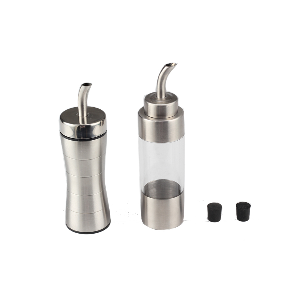 2pcs Stainless Steel & Glass Olive Oil Dispenser Bottle — 6