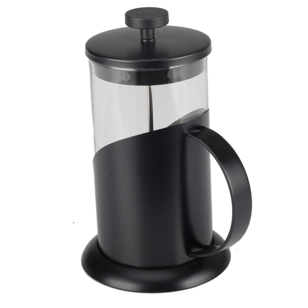 Matt Black Glass Stainless Steel Coffee Press 1L — product information