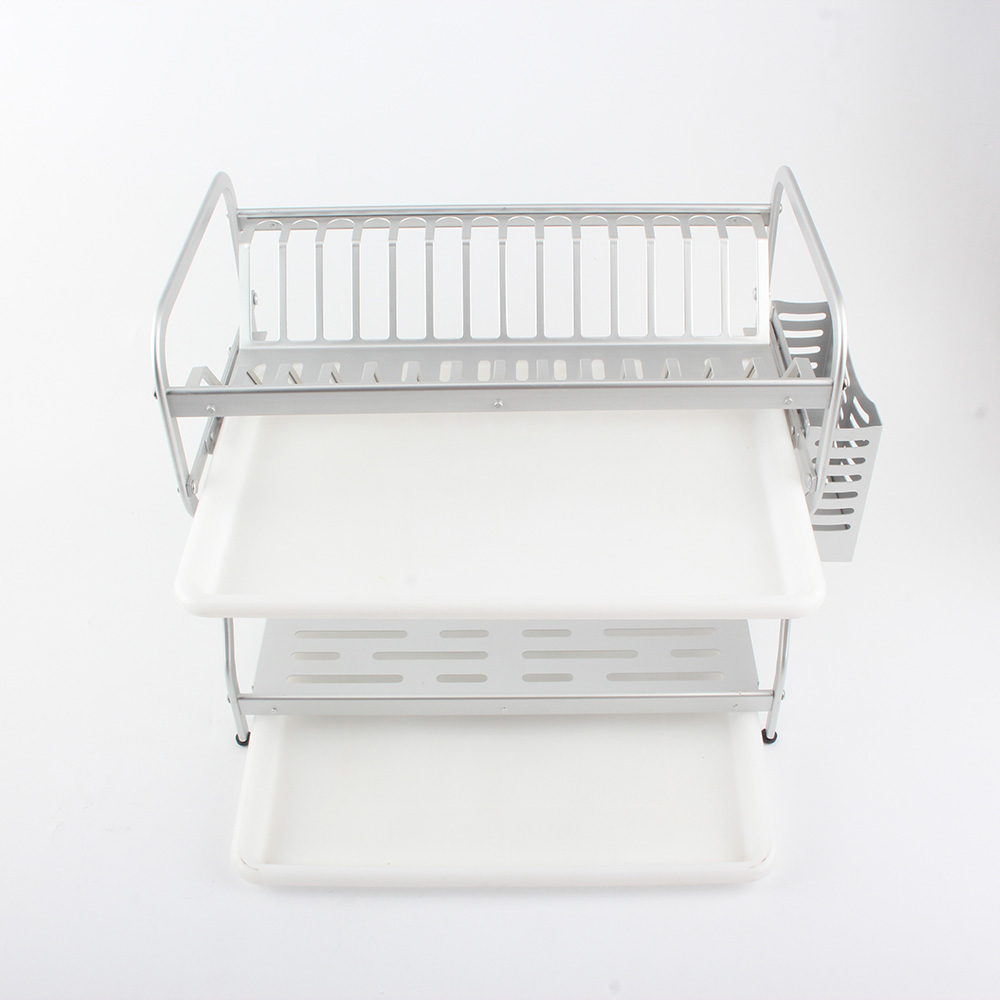 Multifunctional Dish Rack for Kitchen Counter, Anti-Rust Dish Drainers With Cutlery & Cup Holders — 4