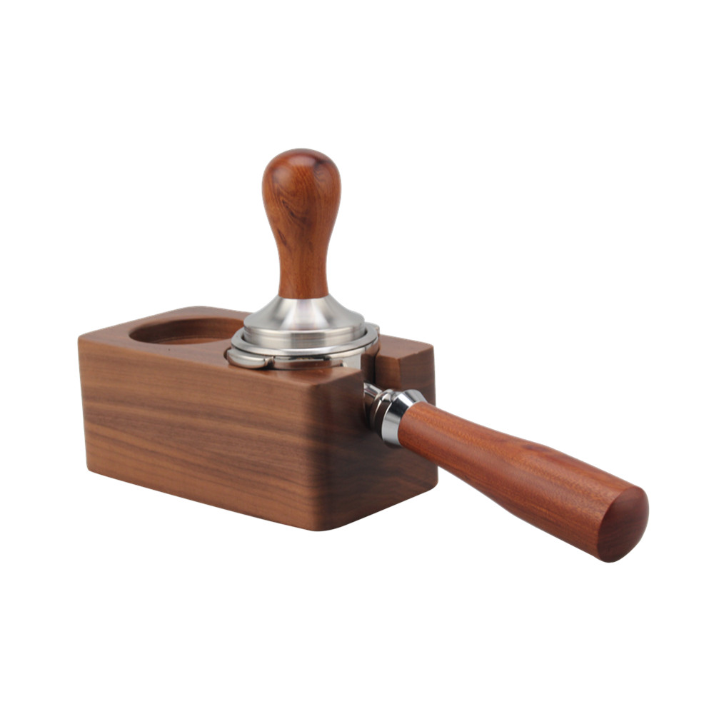 Stainless Steel Espresso Press With Wood Handle for Coffee Grounds — 5