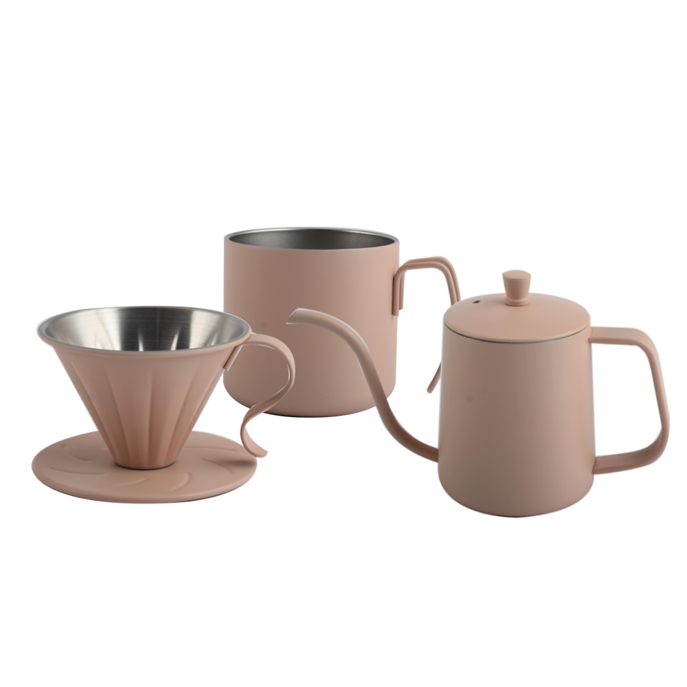 Stainless Steel Coffee Kettle Set, Portable Pour Over Coffee Maker Set, — 2