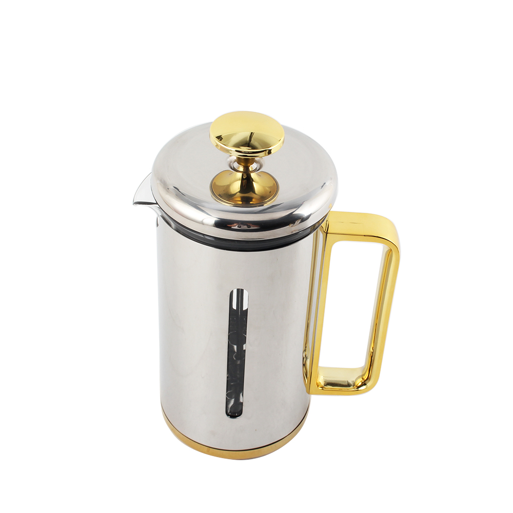 Heat Resistant Borosilicate Glass Caffettiere With Steel Plunger, Coffee Maker Press — product information