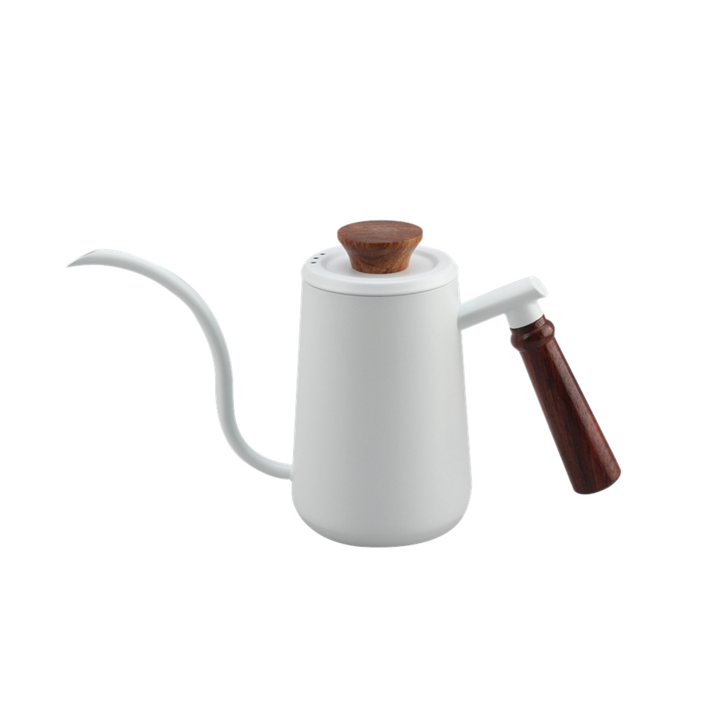 White Pour Over Coffee Kettle With Lid — 3