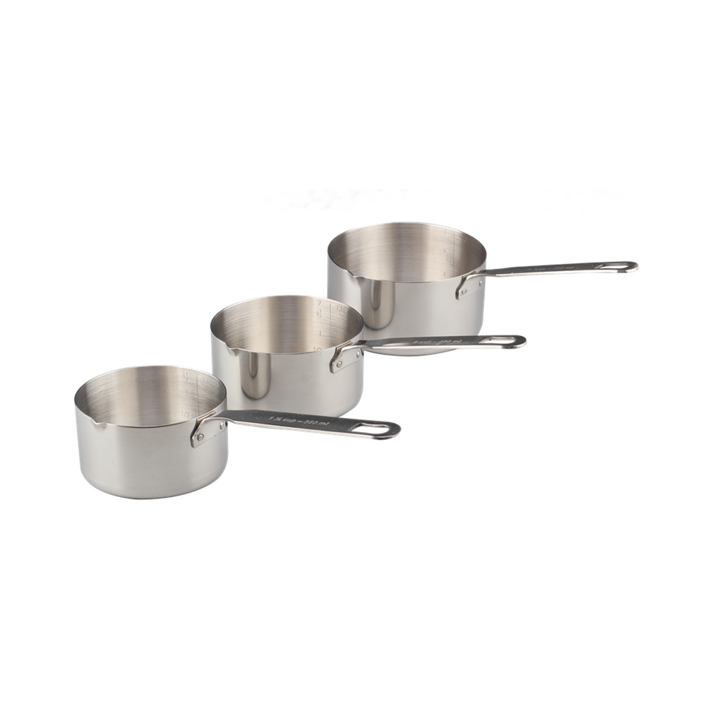 Stainless Steel Measuring Cups - 3 Piece Heavy Duty Measuring Cup Set with Storage Ring