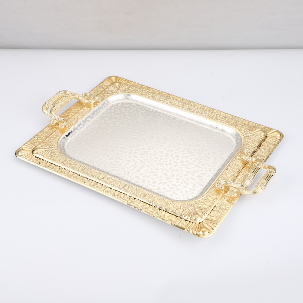 Serving Tray, Middle East Dessert Plate, Iron Coffee Tea Tray — 4