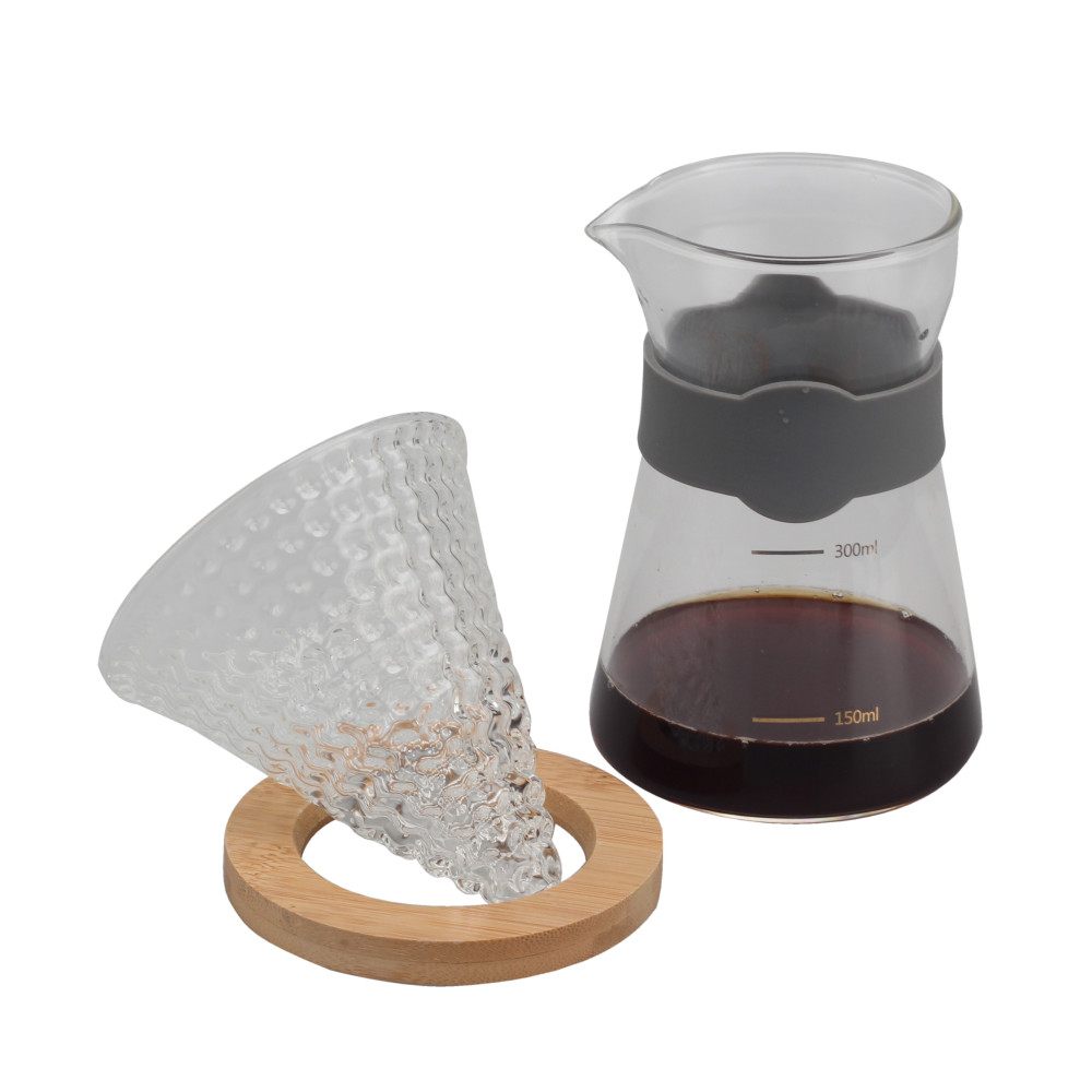 Borosilicate Glass Carafe With Filter, Drip Coffee Brewer Pour Over Set — 5