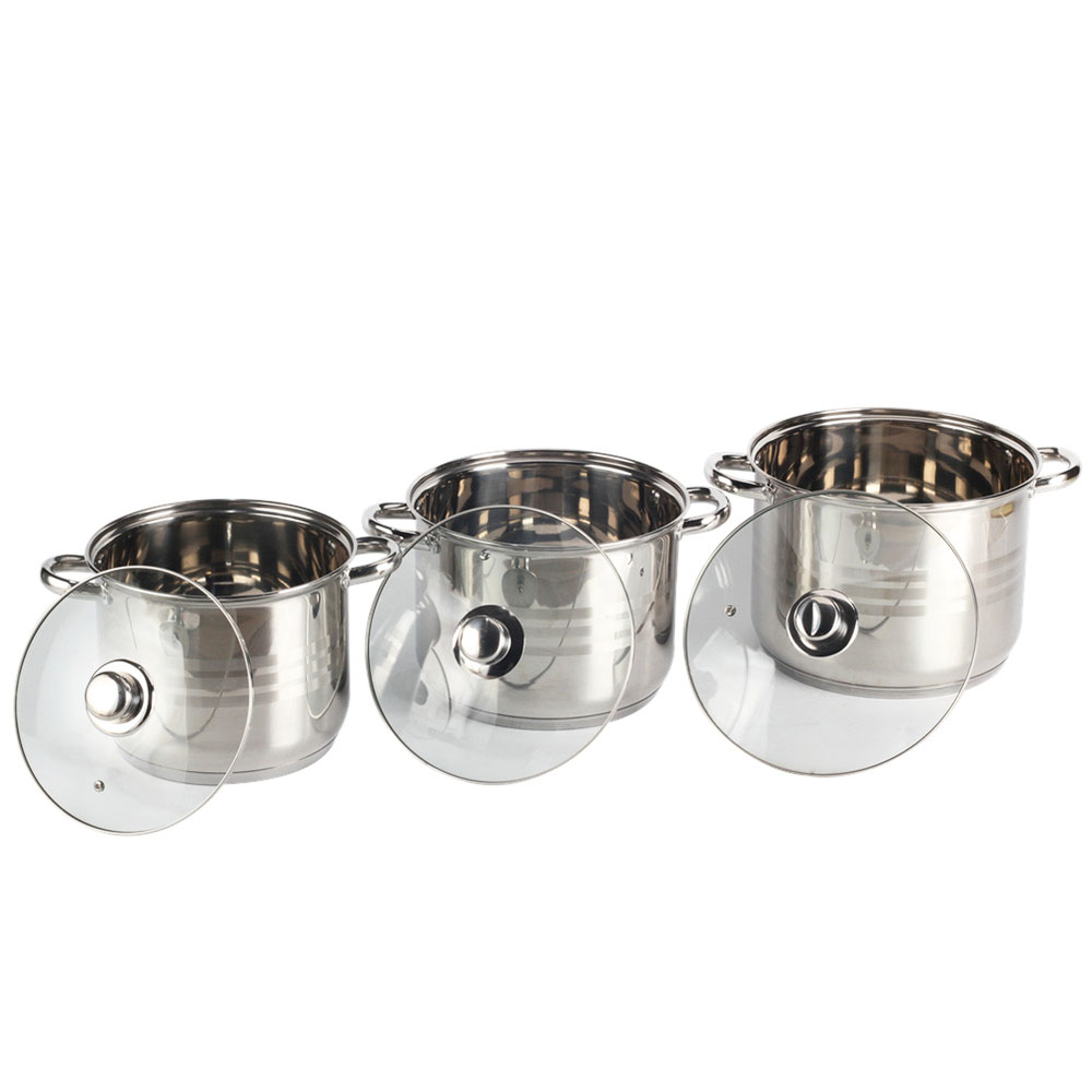 3pcs Stainless Steel Stock Pot — product information
