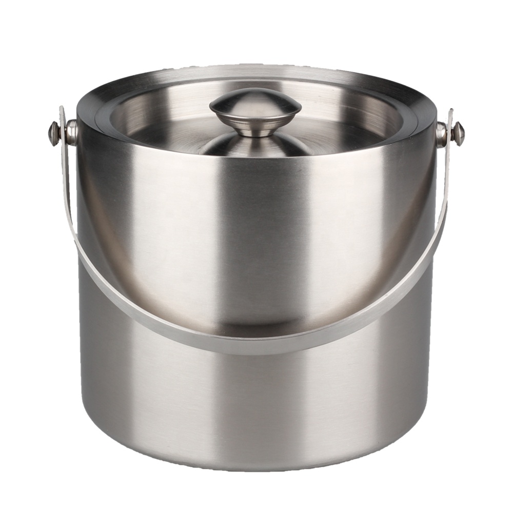 Ice Bucket, Stainless Steel Ice Bucket, Double Walled — 6