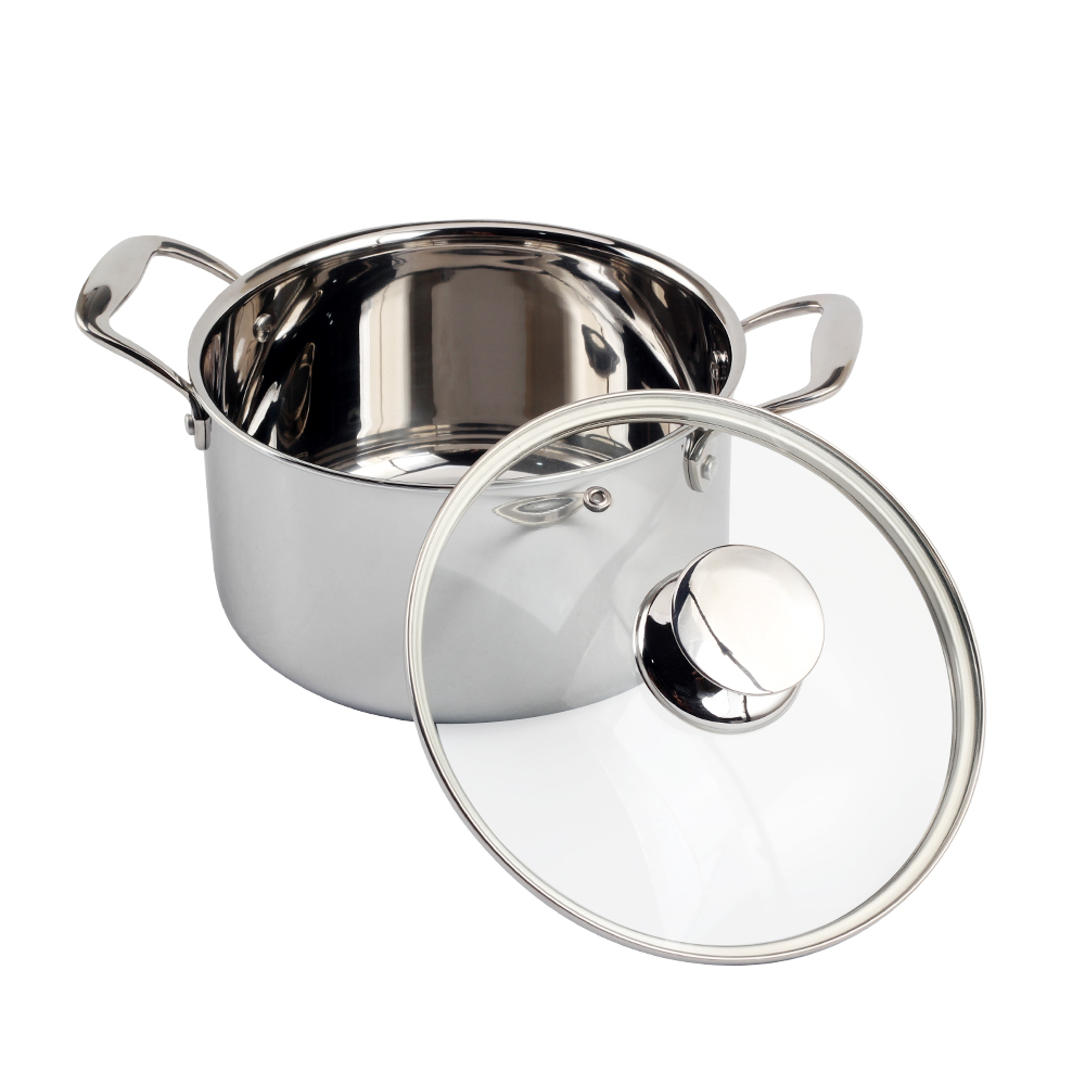 Tri-Ply Stainless Steel Induction Stock Pot With Lid — 4