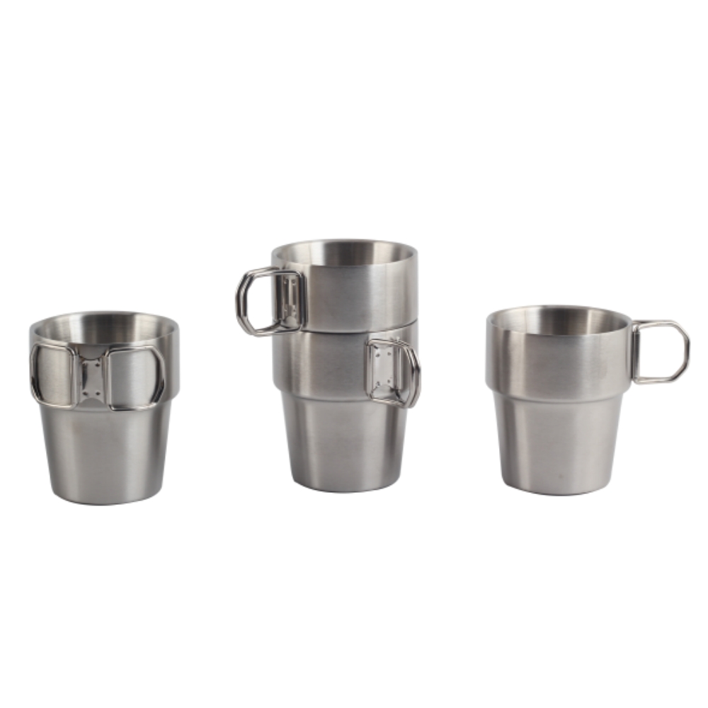 Stainless Steel Water Cup Mug With Foldable Handles — product information