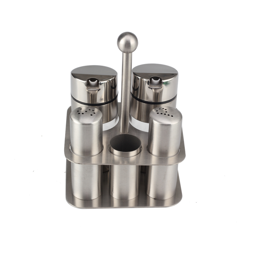 Stainless Steel Condiment Set with Stand